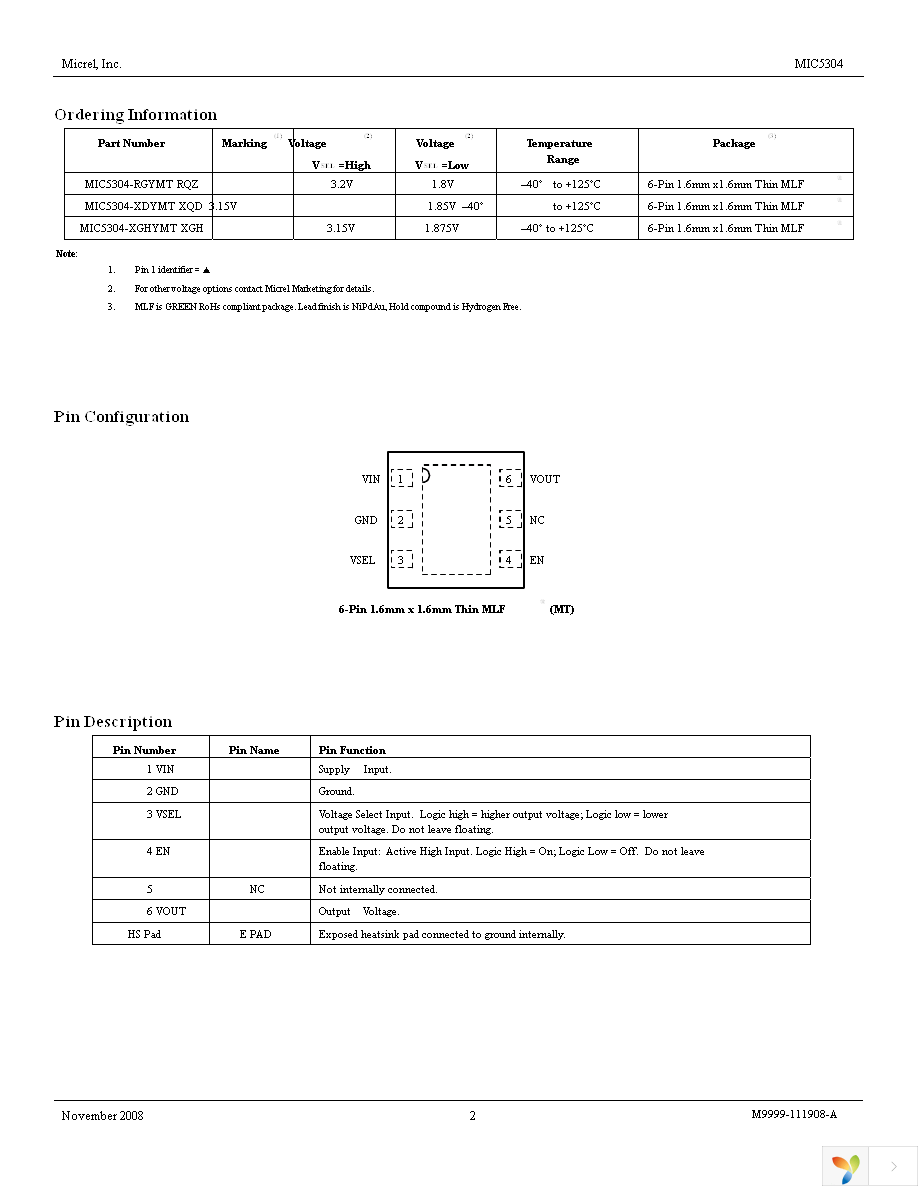 MIC5304-XGHYMT TR Page 2